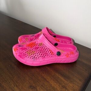 Gardening Beach Slides Pink Floral Sandals Women's Size 39 (US 8)